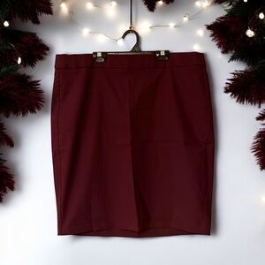 Elle Burgundy Pencil Skirt